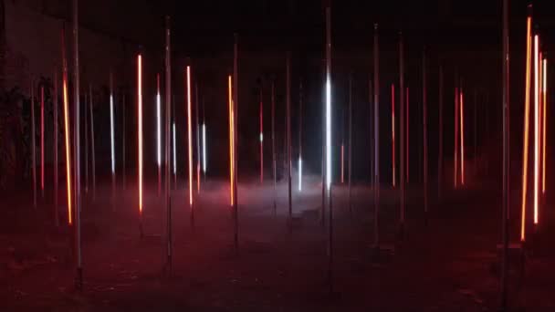 Futuristische creatieve licht prestatie expositie — Stockvideo