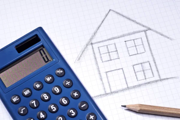 Symbolfoto calculation of the construction costs — Stock Photo, Image