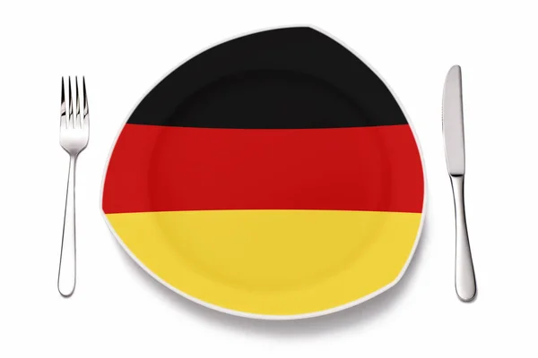 Тарелка с германским флагом — стоковое фото