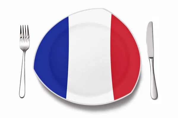 Piatto con bandiera francese Foto Stock Royalty Free