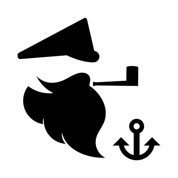 Capitán Mar Carácter Diseño — Vector de stock
