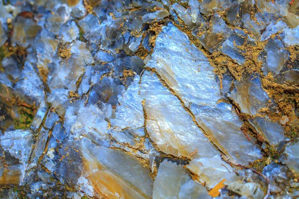 Les Feuilles Mica Les Minéraux Silicatés Quartz Roche Géologique Nue — Photo
