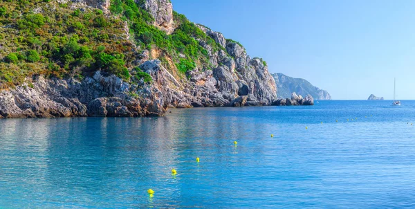 Bellissimo Paesaggio Marino Estivo Vista Della Scogliera Nella Baia Del — Foto Stock