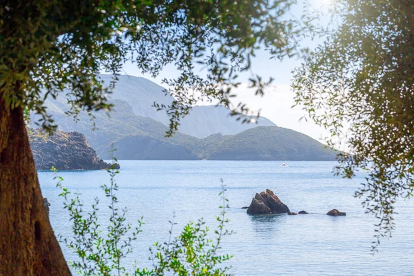 Bellissimo Paesaggio Marino Estivo Vista Sulla Baia Del Mare Con — Foto Stock