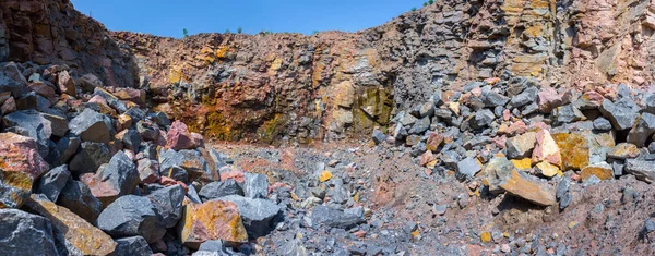 Spectaculair Panoramisch Uitzicht Van Steengroeve Open Pit Mining Van Granieten — Stockfoto