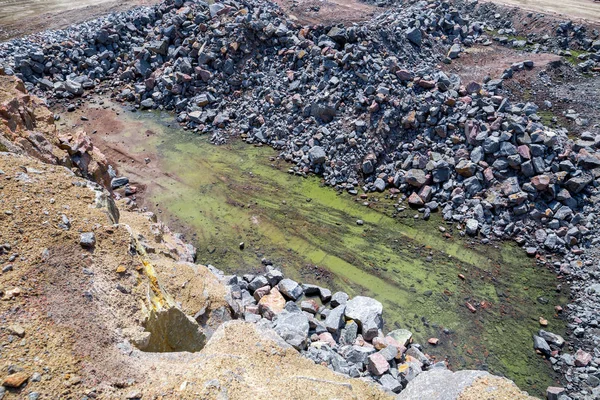 Vista Espetacular Pedreira Mineração Poço Aberto Pedra Granito Processo Pedra — Fotografia de Stock