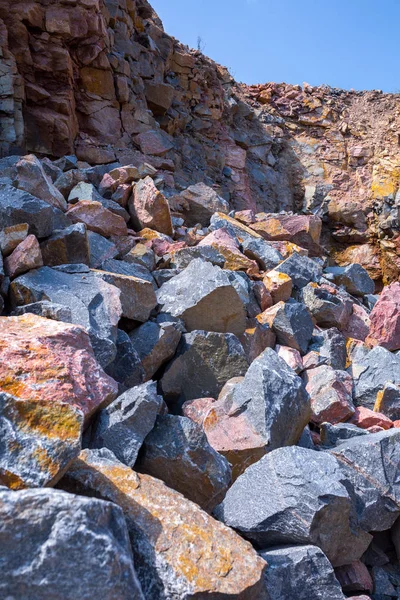 Spectaculair Uitzicht Groeve Open Pit Mining Van Granieten Steen Proces — Stockfoto