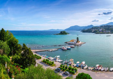 Vlacherna Mo güzel yaz panoramik manzara havadan görünümü