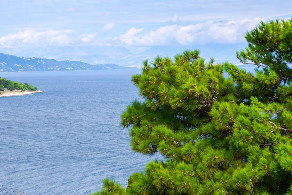 Wunderschöne romantische Sommerpanorama-Meereslandschaft. Segeljacht — Stockfoto