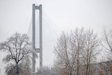 Pylon and cable-braced of Southern cable-stayed bridge across th clipart