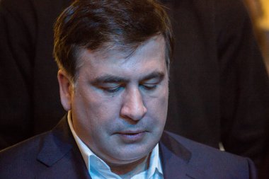 Kiev, Ukrayna - 23 Aralık 2015: Mikheil Saakaşvili bir Gürcü 