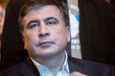 Kiev, Ukrayna - 23 Aralık 2015: Mikheil Saakaşvili bir Gürcü 