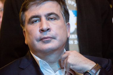 Kiev, Ukrayna - 23 Aralık 2015: Mikheil Saakaşvili bir Gürcü 