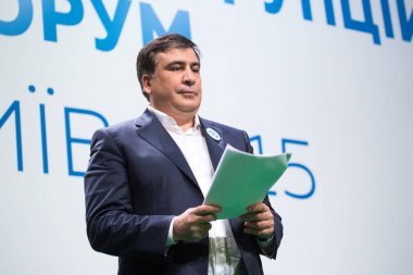 Kiev, Ukrayna - 23 Aralık 2015: Mikheil Saakaşvili bir Gürcü 