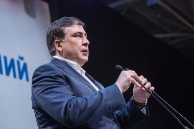 Kiev, Ukrayna - 23 Aralık 2015: Mikheil Saakaşvili bir Gürcü 