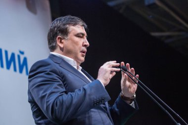Kiev, Ukrayna - 23 Aralık 2015: Mikheil Saakaşvili bir Gürcü 