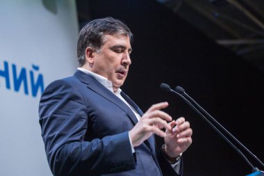 Kiev, Ukrayna - 23 Aralık 2015: Mikheil Saakaşvili bir Gürcü 