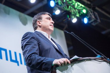 Kiev, Ukrayna - 23 Aralık 2015: Mikheil Saakaşvili bir Gürcü 