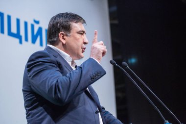 Kiev, Ukrayna - 23 Aralık 2015: Mikheil Saakaşvili bir Gürcü 