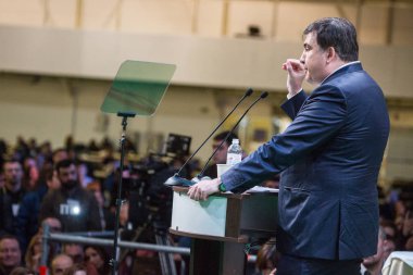 Kiev, Ukrayna - 23 Aralık 2015: Mikheil Saakaşvili bir Gürcü 