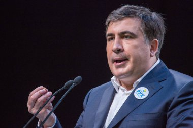 Kiev, Ukrayna - 23 Aralık 2015: Mikheil Saakaşvili bir Gürcü 