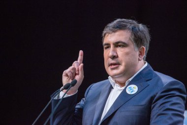 Kiev, Ukrayna - 23 Aralık 2015: Mikheil Saakaşvili bir Gürcü 