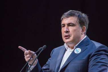 Kiev, Ukrayna - 23 Aralık 2015: Mikheil Saakaşvili bir Gürcü 