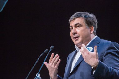 Kiev, Ukrayna - 23 Aralık 2015: Mikheil Saakaşvili bir Gürcü 