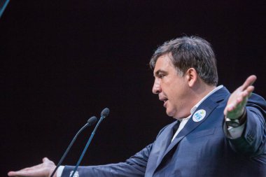 Kiev, Ukrayna - 23 Aralık 2015: Mikheil Saakaşvili bir Gürcü 