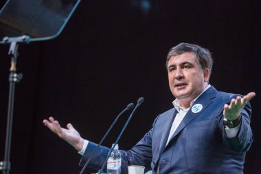 Kiev, Ukrayna - 23 Aralık 2015: Mikheil Saakaşvili bir Gürcü 