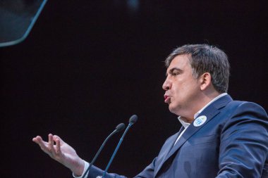 Kiev, Ukrayna - 23 Aralık 2015: Mikheil Saakaşvili bir Gürcü 