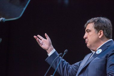 Kiev, Ukrayna - 23 Aralık 2015: Mikheil Saakaşvili bir Gürcü 