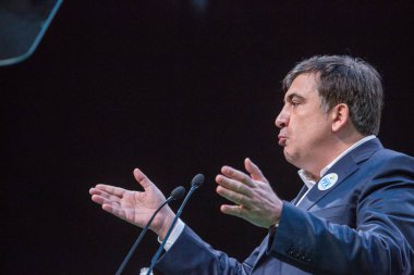 Kiev, Ukrayna - 23 Aralık 2015: Mikheil Saakaşvili bir Gürcü 