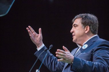 Kiev, Ukrayna - 23 Aralık 2015: Mikheil Saakaşvili bir Gürcü 