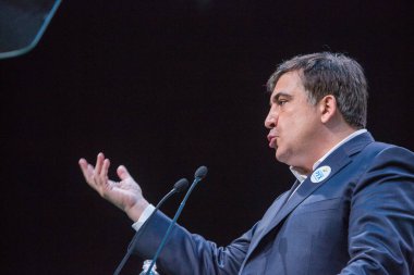Kiev, Ukrayna - 23 Aralık 2015: Mikheil Saakaşvili bir Gürcü 