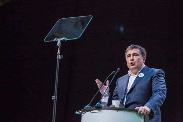 KYIV, UKRAINE - DEC 23, 2015: Mikheil Saakashvili is a Georgian 