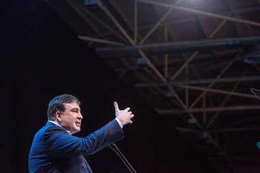 Kiev, Ukrayna - 23 Aralık 2015: Mikheil Saakaşvili bir Gürcü 