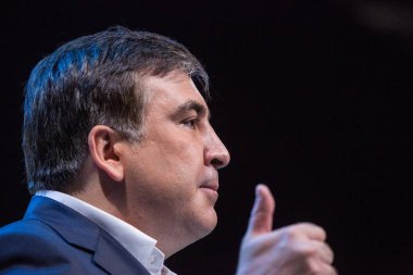 Kiev, Ukrayna - 23 Aralık 2015: Mikheil Saakaşvili bir Gürcü 