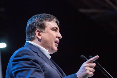 Kiev, Ukrayna - 23 Aralık 2015: Mikheil Saakaşvili bir Gürcü 