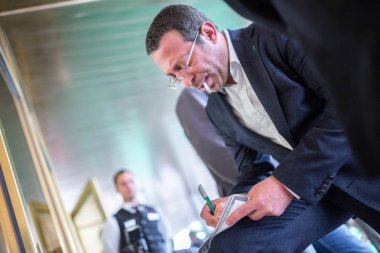 Kiev, Ukrayna - 12 Eylül 2015: Parti lideri 