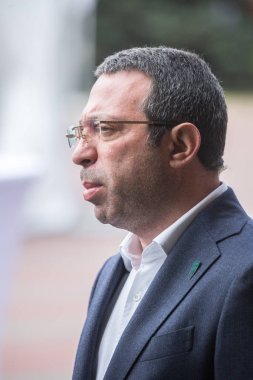 Kiev, Ukrayna - 12 Eylül 2015: Parti lideri 