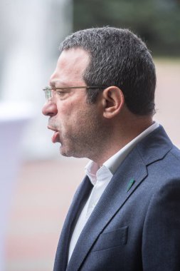 Kiev, Ukrayna - 12 Eylül 2015: Parti lideri 