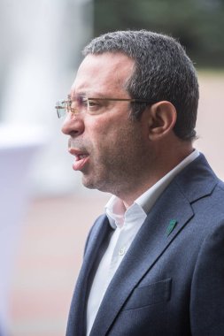 Kiev, Ukrayna - 12 Eylül 2015: Parti lideri 