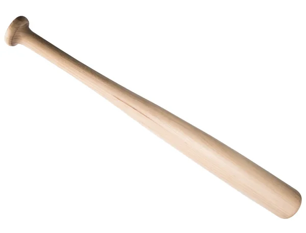 Φτελιά ξύλινο ρόπαλο του μπέιζμπολ απομονωθεί σε λευκό φόντο — Φωτογραφία Αρχείου