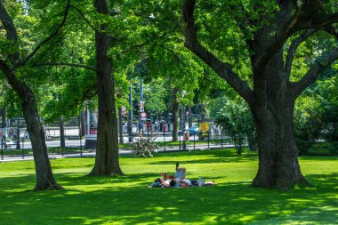 Viyana, Avusturya - 26 Mayıs: İnsanlar barda dinleniyor ve dinleniyor