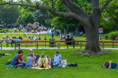 Viyana, Avusturya - 26 Mayıs: İnsanlar barda dinleniyor ve dinleniyor