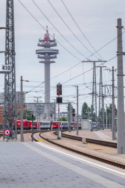 Viyana, Avusturya - 27 Mayıs: Telekomünikasyon kulesi A1 görünümü