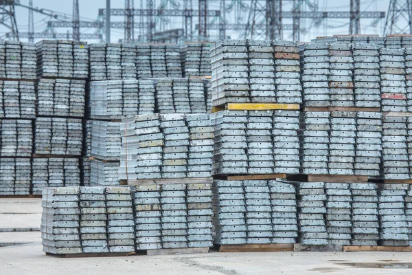 Almacenamiento Aire Libre Marcos Escaleras Andamios Acero Aluminio Galvanizados Para — Foto de Stock