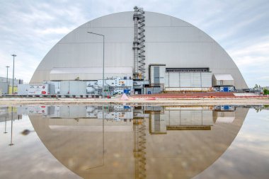 Çernobil Yasaklama Bölgesi, Ukrayna - JUL 02, 2019: EBRD 'nin Yeni Güvenli Bölge ziyareti, 2 Temmuz 2019 
