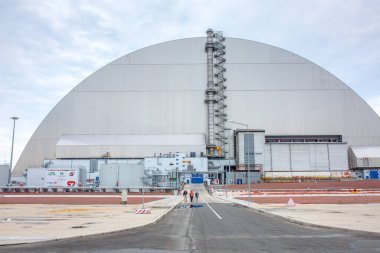 Çernobil Yasaklama Bölgesi, Ukrayna - JUL 02, 2019: EBRD 'nin Yeni Güvenli Bölge ziyareti, 2 Temmuz 2019 